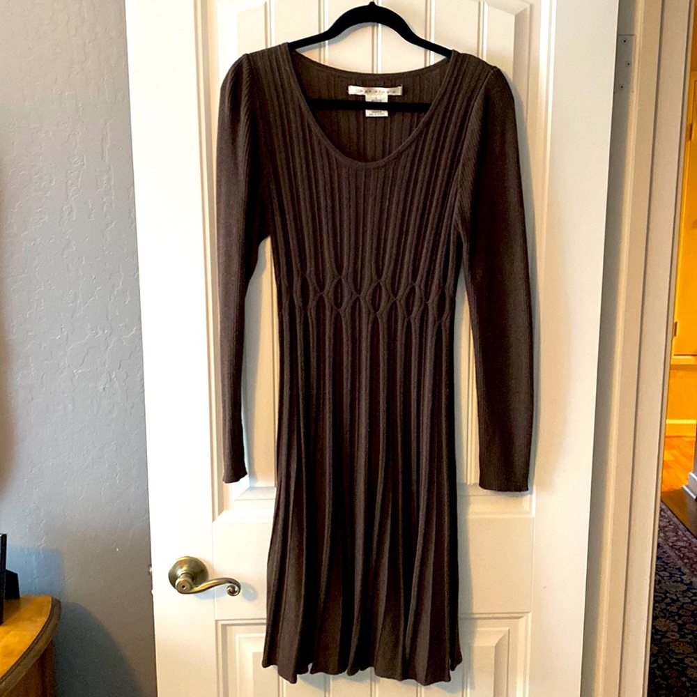 Long sleeve knit mini dress. Could be worn as long sweater.